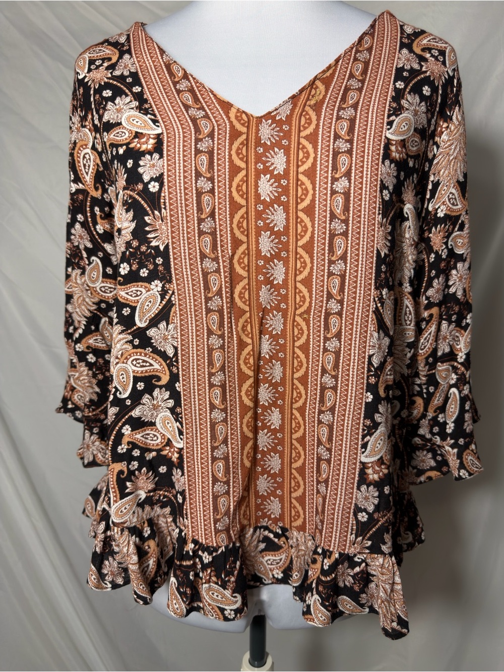 Cynthia Rowley boho paisley top